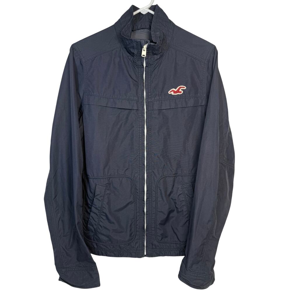 Hollister Nylon Lightweight Navy Jacket Mens Medium NWOT